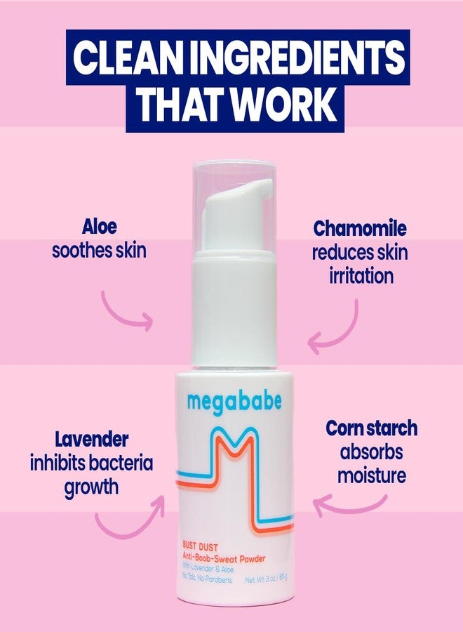 ميجا بابي بودرة الجسم ميجابيبي الماصة للعرق - بودرة للصدر، مع مضخة تطبيق، خالية من التلك، طبيعية بالكامل، 3 أونصة - Image 4